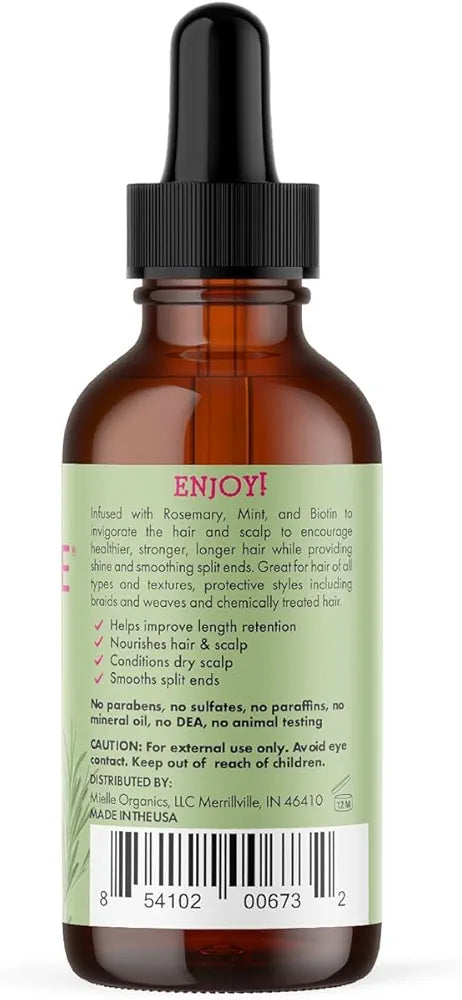 Mielle Organics Rosemary Mint Scalp & Hair Strengthening Oil for All Hair Types, 2 Ounce