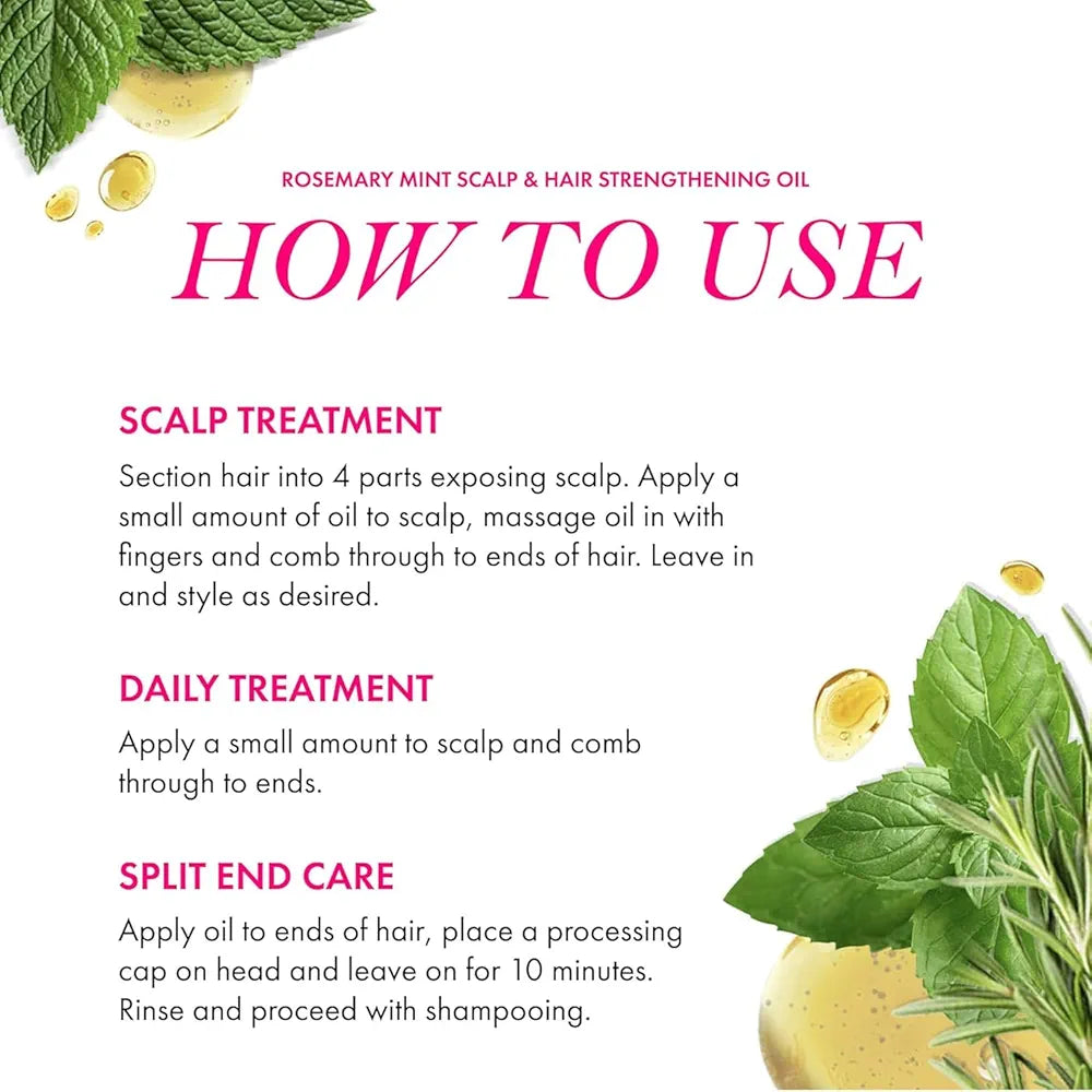 Mielle Organics Rosemary Mint Scalp & Hair Strengthening Oil for All Hair Types, 2 Ounce