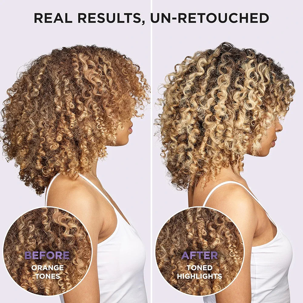 L’Oreal Paris Sulfate Free Brass Toning Purple Shampoo for Blonde, Bleached, Silver, or Brown Highlighted Hair, EverPure, 6.8 Fl Oz